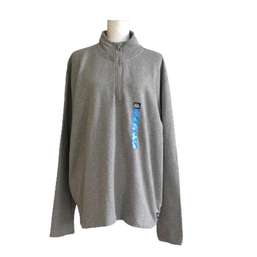 Real Work Mens Sweatshirt Jacket Gray 1/4 Zip Front Pullover Jacket Large NEW